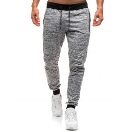 Side Zipper Pocket Casual Jogger Pants