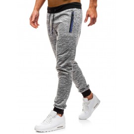 Side Zipper Pocket Casual Jogger Pants