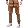 Side Pockets Tether Elastic Belt Casual Beam Pants for Men