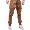 Side Pockets Tether Elastic Belt Casual Beam Pants for Men