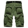 Zipper Fly Pockets Embellished Design Cargo Shorts