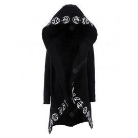 Punk Style Moon Print Long-sleeved Cardigan Hoodie