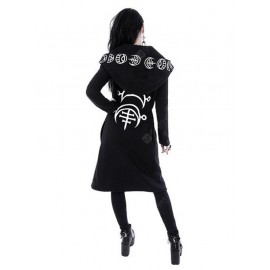 Punk Style Moon Print Long-sleeved Cardigan Hoodie