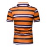 PL35 Men's Contrast Stripe Slim Lapel Casual Shirt