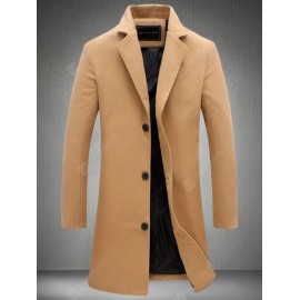 Plus Size Single Breasted Longline Woolen Coat