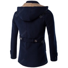 Plus Size Hooded Fleece Single-Breasted Woolen Coat