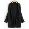 Open Front Curled Sleeve Batwing Cardigan