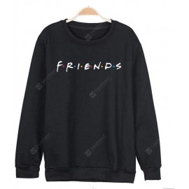 The Friends Letter Pattern Round Neck Long Sleeves