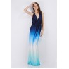 Sexy Gradient Backless Floor-length Dress Evening Gown