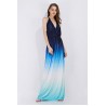 Sexy Gradient Backless Floor-length Dress Evening Gown