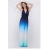 Sexy Gradient Backless Floor-length Dress Evening Gown