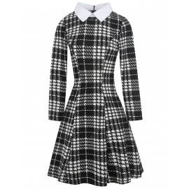 Vintage Plaid Knee Length Dress