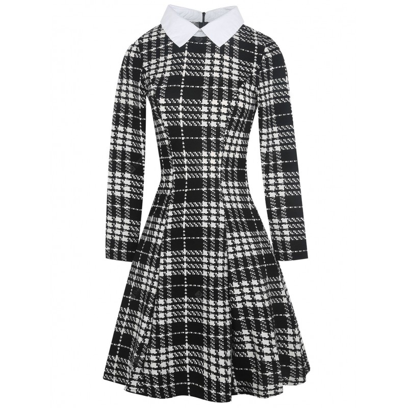 Vintage Plaid Knee Length Dress