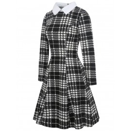 Vintage Plaid Knee Length Dress