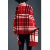 Plaid Fringe Cape Cardigan