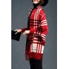 Plaid Fringe Cape Cardigan