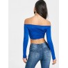 Off The Shoulder Drawstring Crop Top