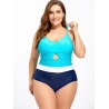 Plus Size Keyhole Backless One Piece Swimwear