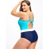 Plus Size Keyhole Backless One Piece Swimwear