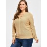 Plus Size Criss Cross Cable Knit Sweater