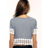 Simple Women's Crochet-Trim Spliced Crop Top