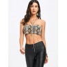 Snake Print Strapless Crop Top