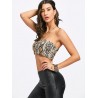 Snake Print Strapless Crop Top