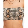 Snake Print Strapless Crop Top