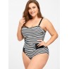 Plus Size Striped Spaghetti Strap Swimwear