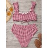 Plus Size Plaid High Cut Bikini