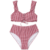 Plus Size Plaid High Cut Bikini