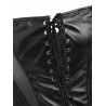 Plus Size Lace Zip Faux Leather Corset