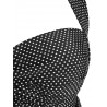 Polka Dot Halter Padded Plus Size Push Up Tankini Swimsuit