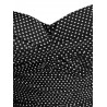 Polka Dot Halter Padded Plus Size Push Up Tankini Swimsuit