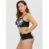 Plus Size Floral Underwire High Waist Bikini Set