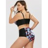 Plus Size Floral Underwire High Waist Bikini Set