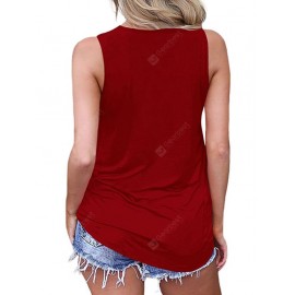 Women V-neck Cross Strap Off-shoulder Sleeveless Vest