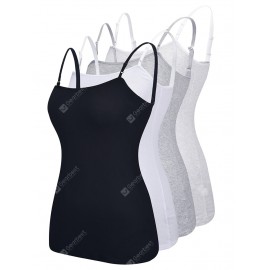 Women Leisure Vest Elastic Slim Solid Color 4pcs