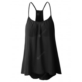 Women Blouse Top Strap Sexy Sleeveless Chiffon