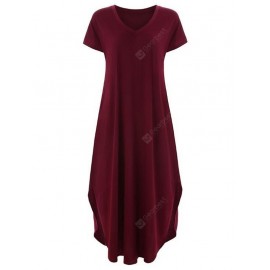 Women Long Dress Sexy Split V-neck