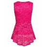 Women Casual Vest Top Sleeveless Lace Zip