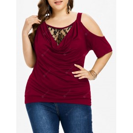 Plus Size Cowl Neck Blouson T-shirt