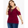 Plus Size Cowl Neck Blouson T-shirt