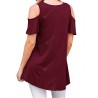 Women's Round Neck Off Shoulder Solid Color Wild Casual Short Sleeve T-shirt