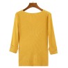 Women's Drawstring Sweater V-neck Button