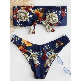 Tube Top Printed Bikini Swimsuit Set