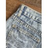 Ripped Frayed Hem Bleach Wash Jean Shorts