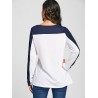 Sequin Pocket Contrast Color Long Sleeve Top