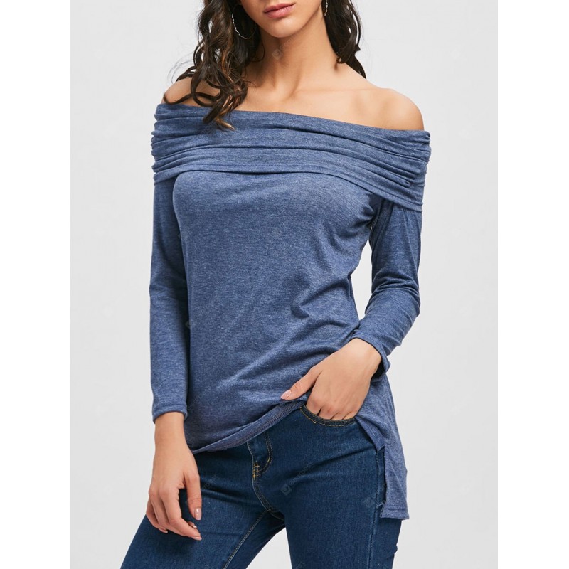 Off The Shoulder High Low T-shirt