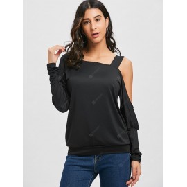 Skew Neck Cold Shoulder T-shirt